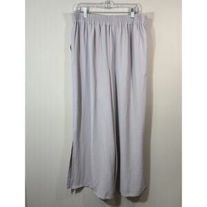 Adrianna Papell Airflow Woven Pearl grey Pants Size Large Casual Flowy